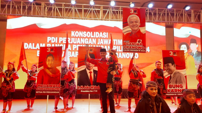 Ganjar Pranowo saat di acara Konsolidasi PDI Perjuangan di Jawa Timur