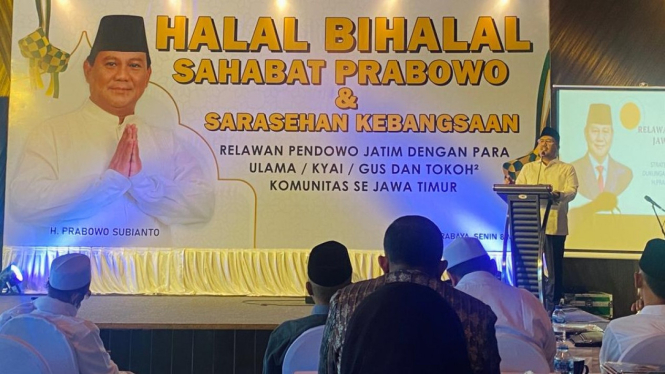 Ketua Gerindra Jatim di acara halal bihalal Sahabat Prabowo.
