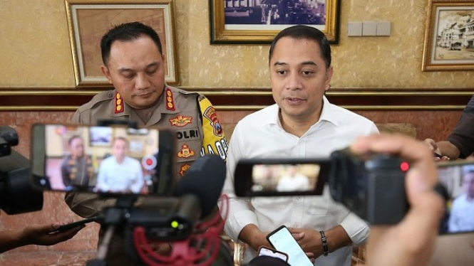 Wali Kota bersama Kapolrestabes Surabaya