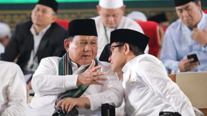 Ketua Umum PKB Cak Imin dan Ketua Umum Gerindra Prabowo Subianto