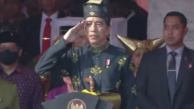 Presiden Jokowi saat pimpin upacara peringatan Pancasila