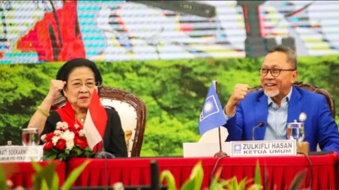 Ketum PDIP Megawati dan Ketum PAN Zulhas