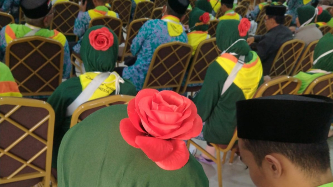 Jamaah haji Kloter 28 tiba di Asrama Haji Surabaya