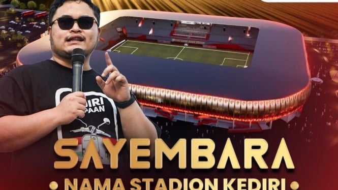 Poster sayembara nama Stadion Kediri. (Instagram : @dhitopramono)