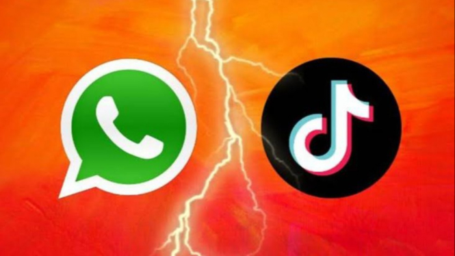 Logo WhatsApp dan TikTok