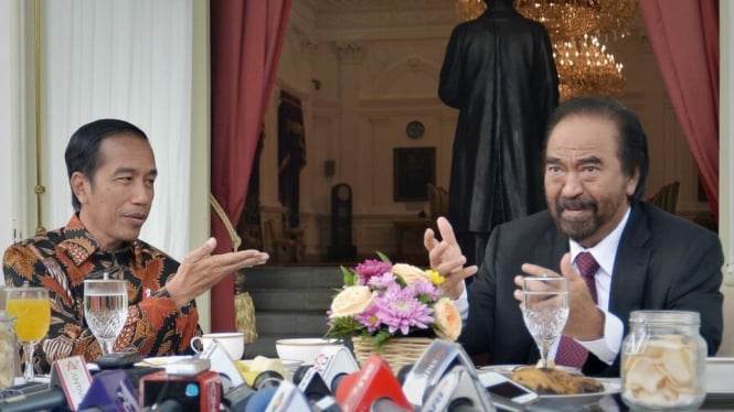 Presiden RI Joko Widodo dan Ketua Umum Partai NasDem Surya Paloh
