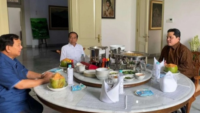 Prabowo Subianto dan Erick Thohir temui Presiden Jokowi