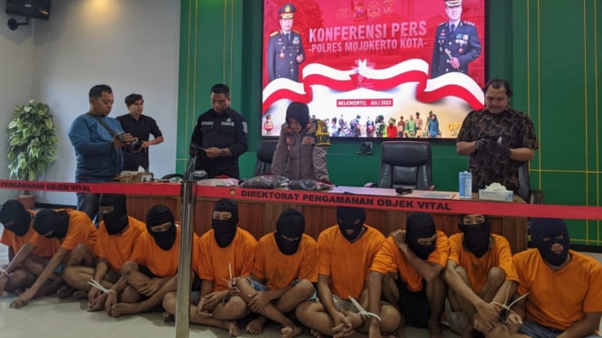 12 pemuda diringkus Satreskrim Polresta Mojokerto