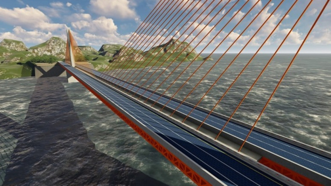 Desain jembatan berbasis solar road karya tiga mahasiswa ITS