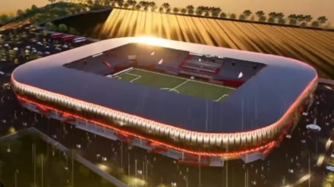 Desain Stadion Gelora Daha Jayati Kediri.
