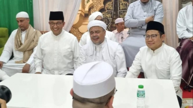 Anies-Cak Imin bertemu Habib Rizieq di Petamburan, Jakarta