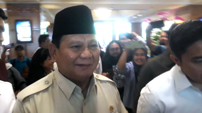 Bacapres Koalisi Indonesia Maju, Prabowo Subianto, di Surabaya