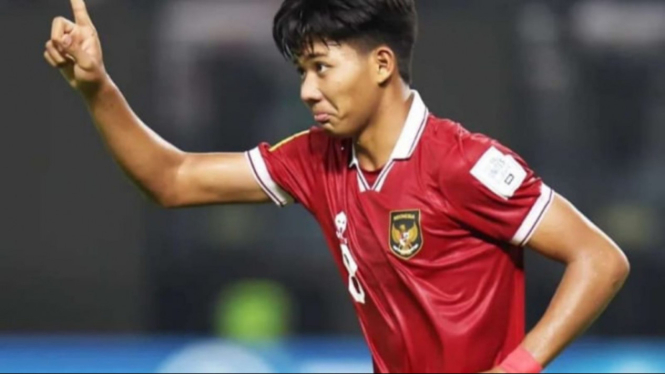 Pemain Timnas Indonesia U-17 Arkhan Kaka rayakan gol