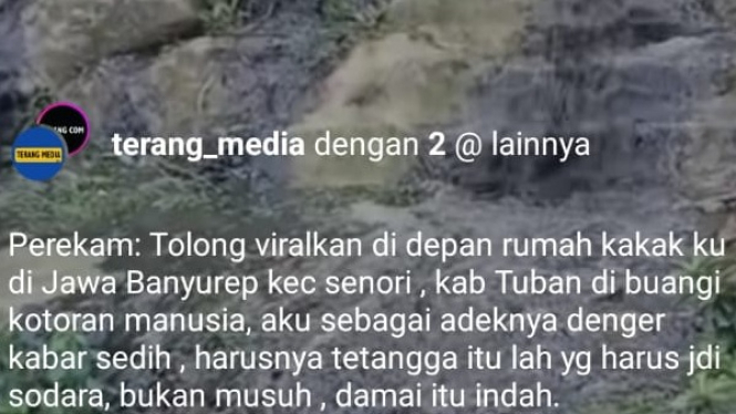 Video viral warga di Tuban buang kotoran tinja depan rumah tetangganya