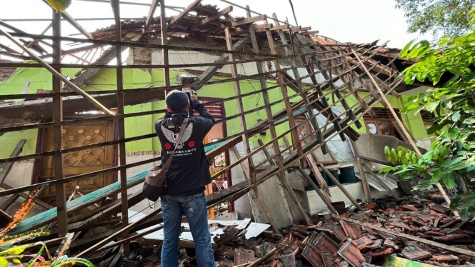 Kondisi Gedung SDN Ngingasrembyong, Kabupaten Mojokerto, yang ambruk