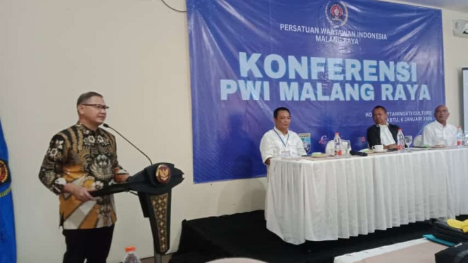 Suasana pembukaan Konferensi PWI Malang Raya.