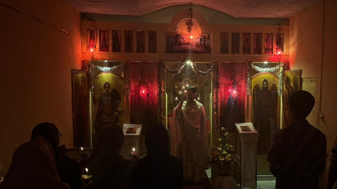 Ibadah Malam Natal Umat Ortodoks di Mojokerto