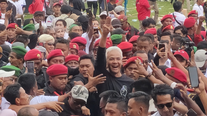 Ganjar saat kampanye akbar di Gelora Delta Sidoarjo