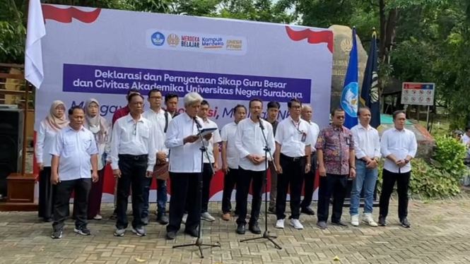 Para Guru Besar Unesa Surabaya sampaikan Pernyataan Sikap
