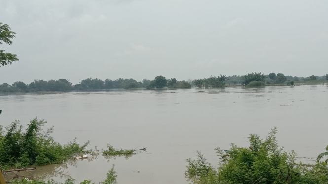 Sungai Bengawan Solo meluap