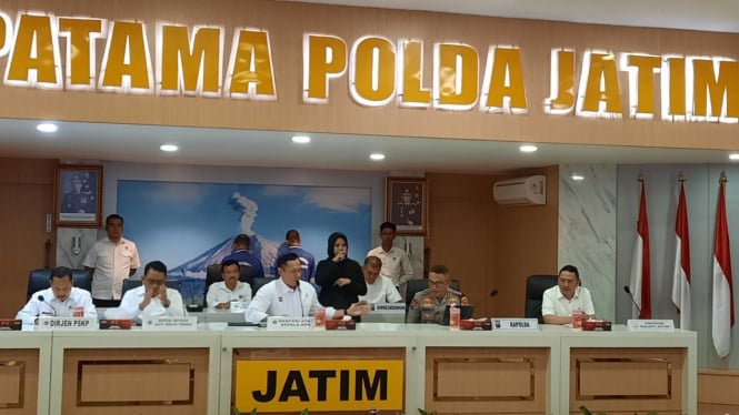 Menteri ATR-BPN, Agus Harimurti Yudhoyono di Polda Jatim