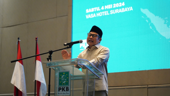 Ketum PKB Muhaimin Iskandar atau Cak Imin di Surabaya.