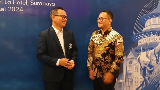 Ketua Umum AKPI Imran Nating dengan Sekjen Rafly Siregar di Surabaya.