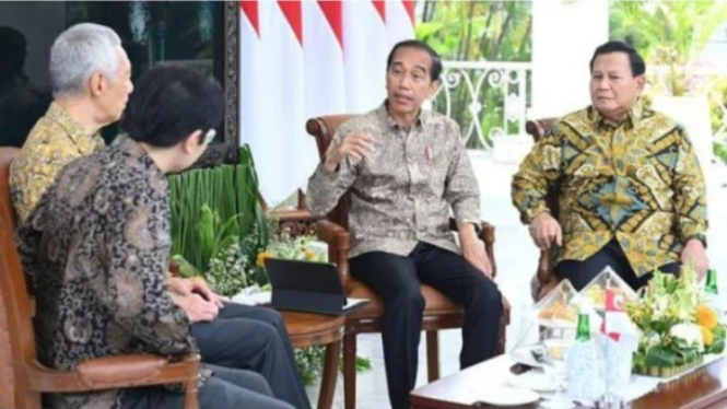 Prabowo Subianto temani Jokowi bertemu PM Singapura