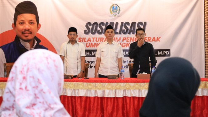 Anggota DPRD Jatim H Mohammad Nasih Aschal di acara sosialisasi bersama penggerak UMKM Bangkalan