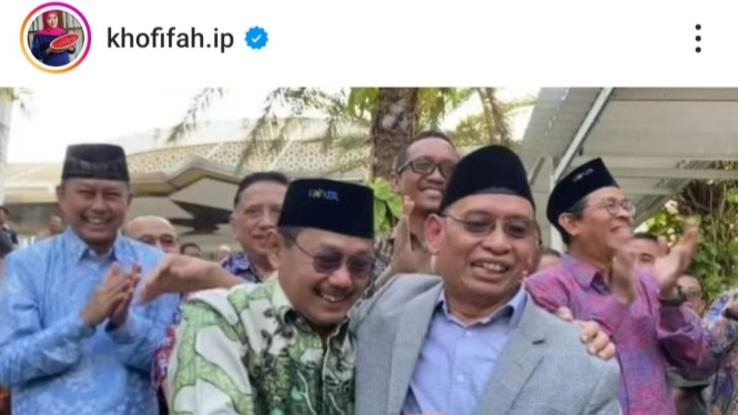 Potret Prof Nasih dan Prof Bus di akun Instagram Khofifah.