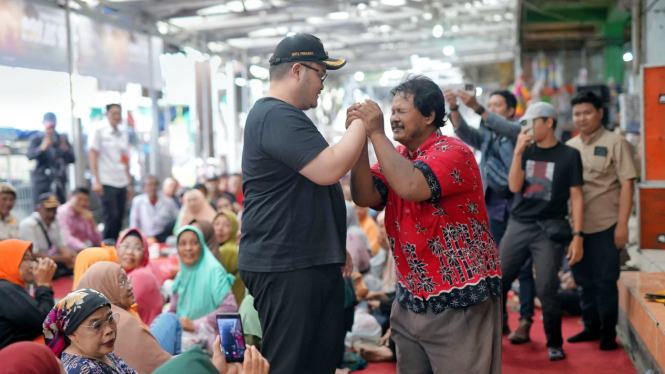 Suasana dialog pedagang dengan Pemkab Kediri.