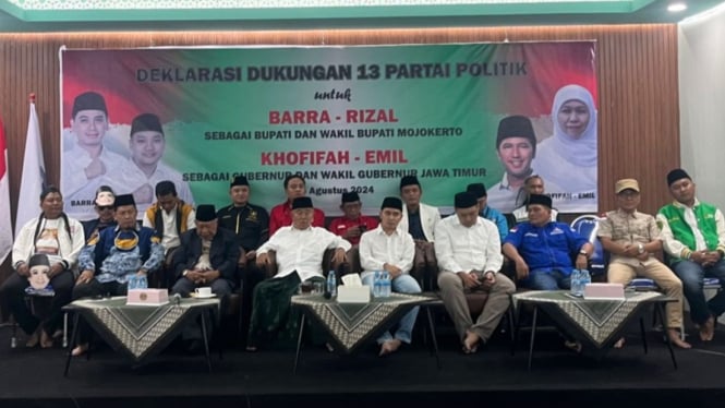 Deklarasi Gus Barra-Rizal Jadi Cabup-Cawabup Mojokerto 2024