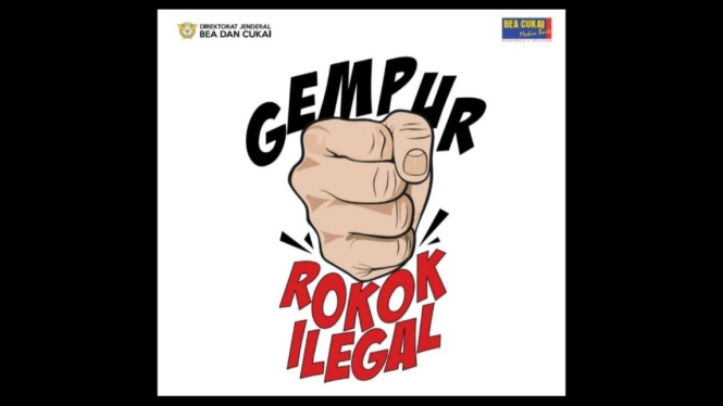 Poster kampanye gempur rokok ilegal.