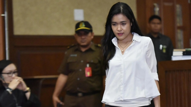 Jessica Kumala Wongso saat sidang di PN Jakarta Pusat.