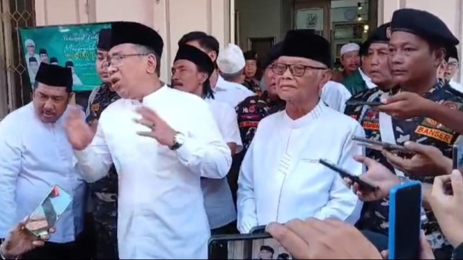 Ketum PBNU KH Yahya Cholil Staquf di PCNU Surabaya.