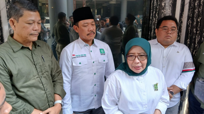 Sekretaris DPW PKB Jatim Anik Maslachah di Polda Jatim.