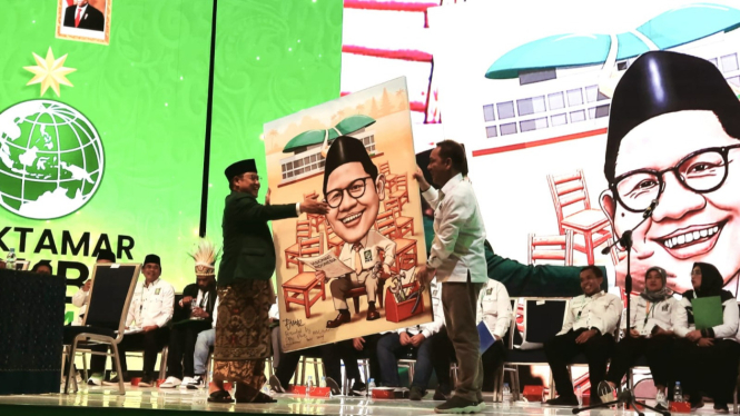 Ketum PKB Muhaimin Iskandar di Muktamar PKB di Bali.