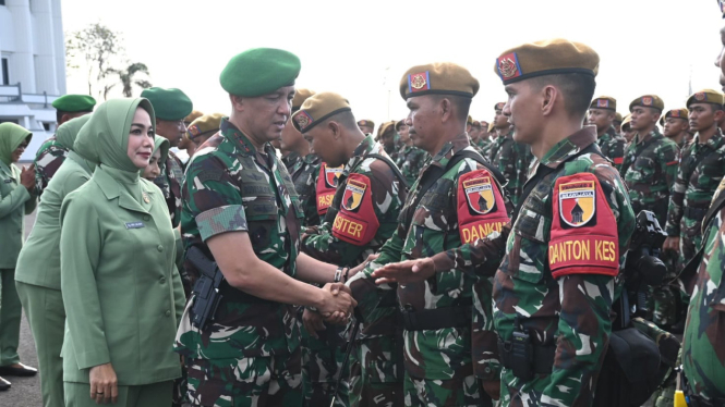 Mayjen TNI Rudy Saladin Sambut Bangga Satgas Yonarhanud 8