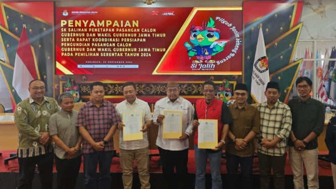 Penetapan 3 Paslon di Pilgub Jatim 2024