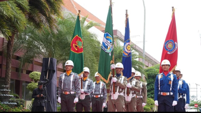 Kirab Pataka bertempat di Halaman Pemkab Kediri.