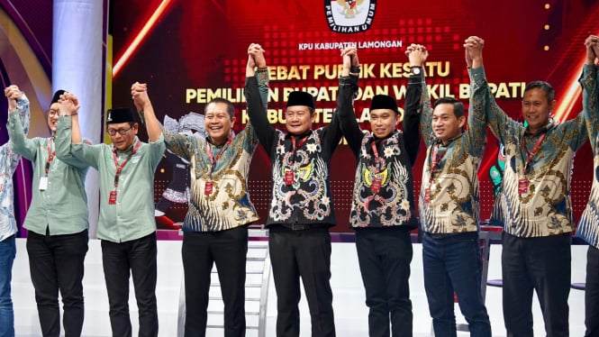 KPU Lamongan saat menggelar debat calon bupati