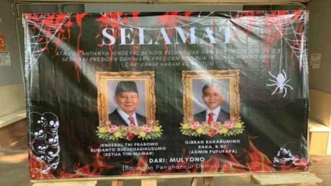 Karangan bunga satire milik BEM Fisip Unair