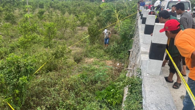 Lokasi penemuan mayat misterius di Mojokerto.