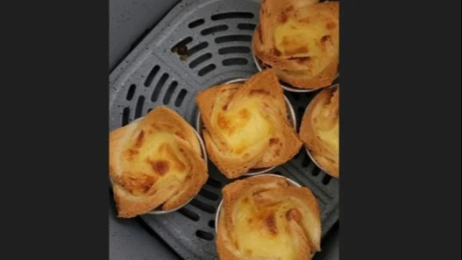 Egg Tart Toast dari roti tawar