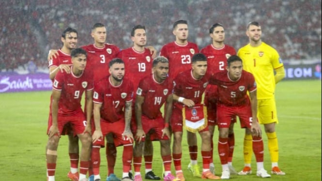 Timnas Indonesia saat melawan Jepang di Kualifikasi Piala Dunia 2026