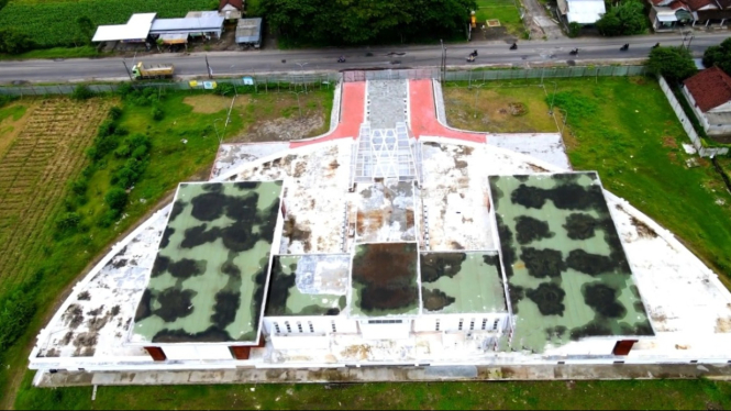 Gedung Museum Budaya Kediri tampak dari atas.