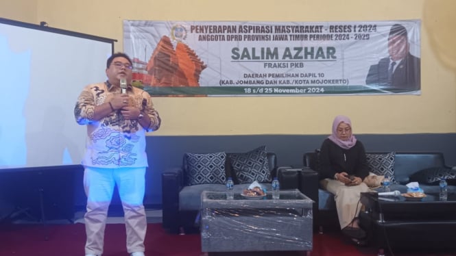 Anggota DPRD Jatim Salim Azhar saat serap aspirasi