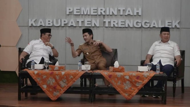 Wabub Syah Muhammad Natanegara menghadiri Muker PMI Trenggalek.