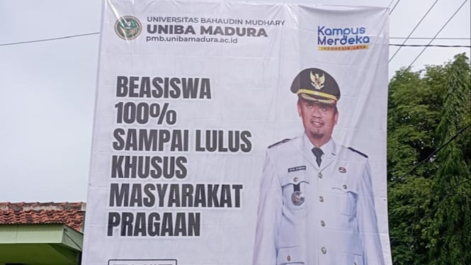 Banner Kerjasama UNIBA dengan Kecamatan Pragaan