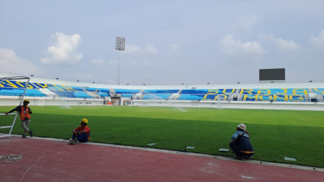 Penampakan Pembangunan Stadion Surajaya Lamongan